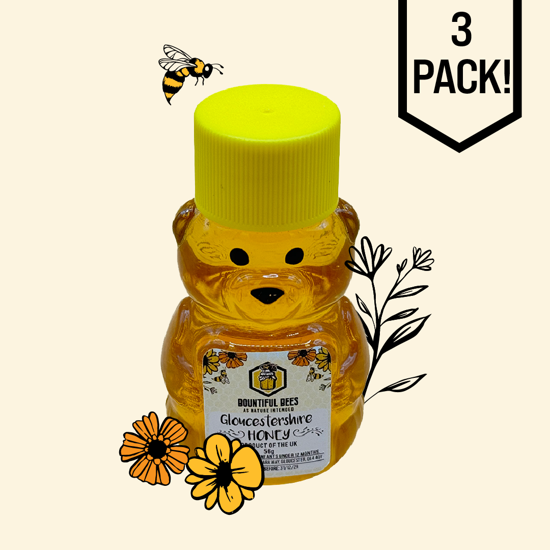 3 Pack of Gloucestershire Honey - 56g Bear