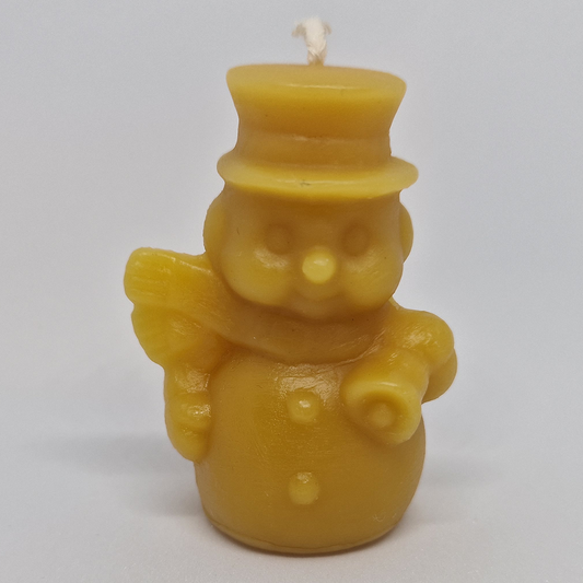 Snowman with Bell Beeswax Candle
