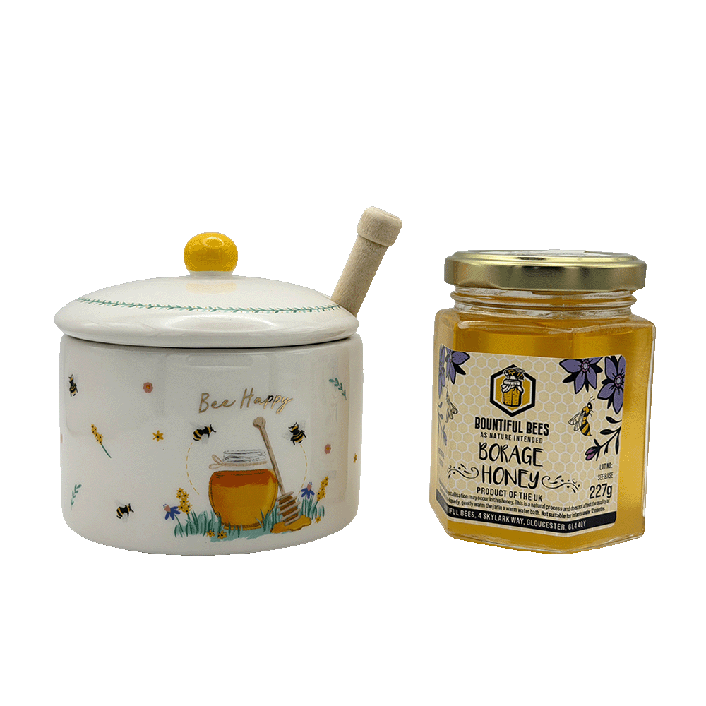 Bee Happy Honey Pot & Honey Gift Set