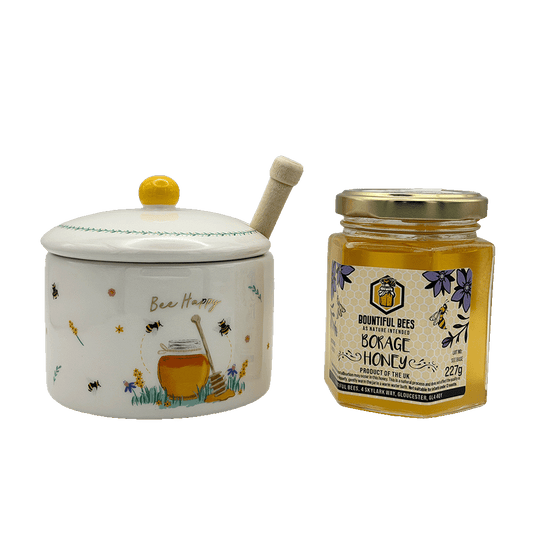 Bee Happy Honey Pot & Honey Gift Set