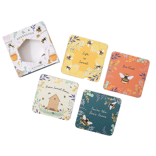 Bee-Themed Set of 4 Gift Boxed Coasters