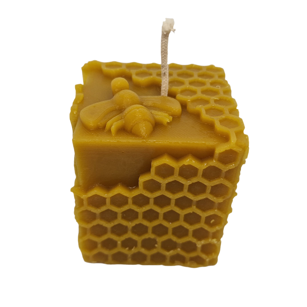 Square beehive Beeswax Candle