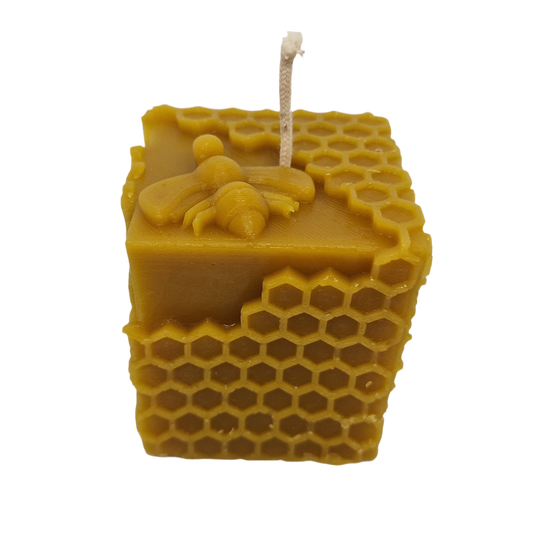 Square beehive Beeswax Candle