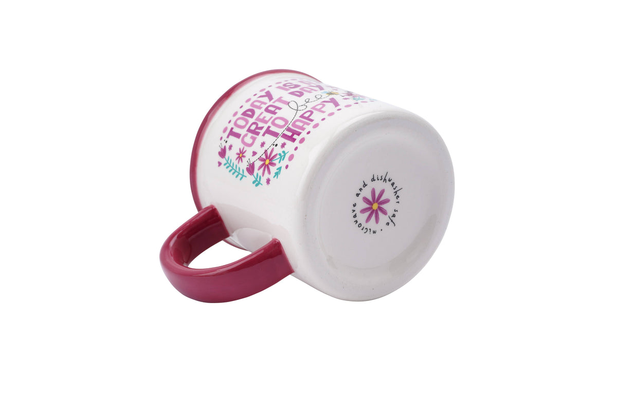 Bee Happy Stoneware Mug – Gift Boxed Bee & Wildflower Mug