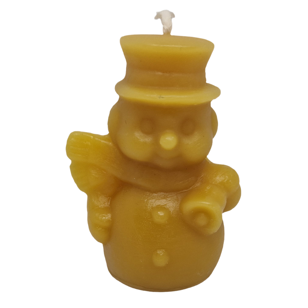 Snowman with Bell Beeswax Candle