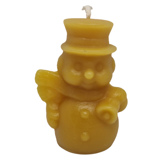 Snowman with Bell Beeswax Candle