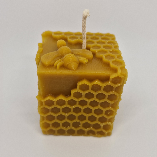 Square beehive Beeswax Candle
