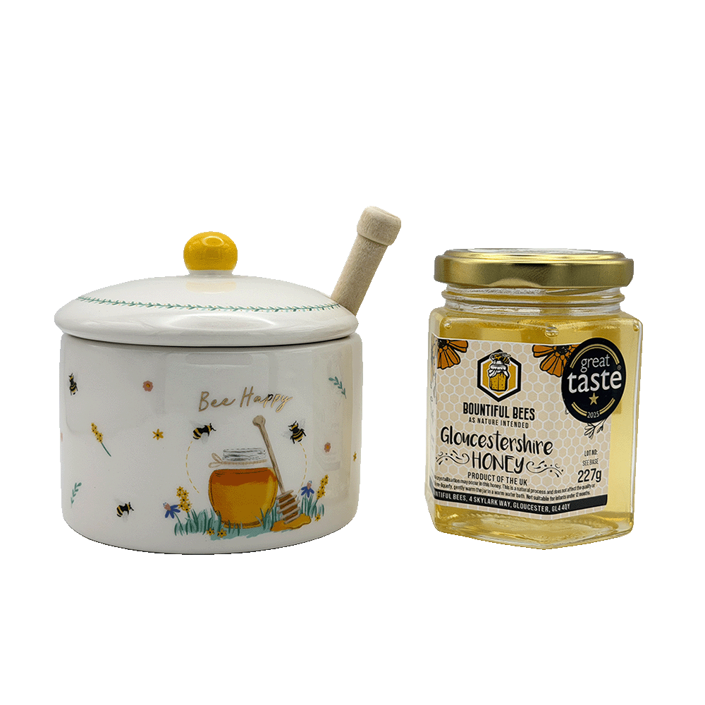 Bee Happy Honey Pot & Honey Gift Set