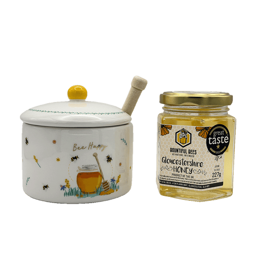 Bee Happy Honey Pot & Honey Gift Set