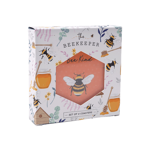 Bee-Themed Set of 4 Gift Boxed Coasters